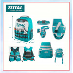 TOTAL  5 PCS TOOLS BAG SET TOS23047 #五件組工具包組套 工具袋 工作背心 多口袋 背包 腰包