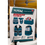TOTAL  5 PCS TOOLS BAG SET TOS23047 #五件組工具包組套 工具袋 工作背心 多口袋 背包 腰包
