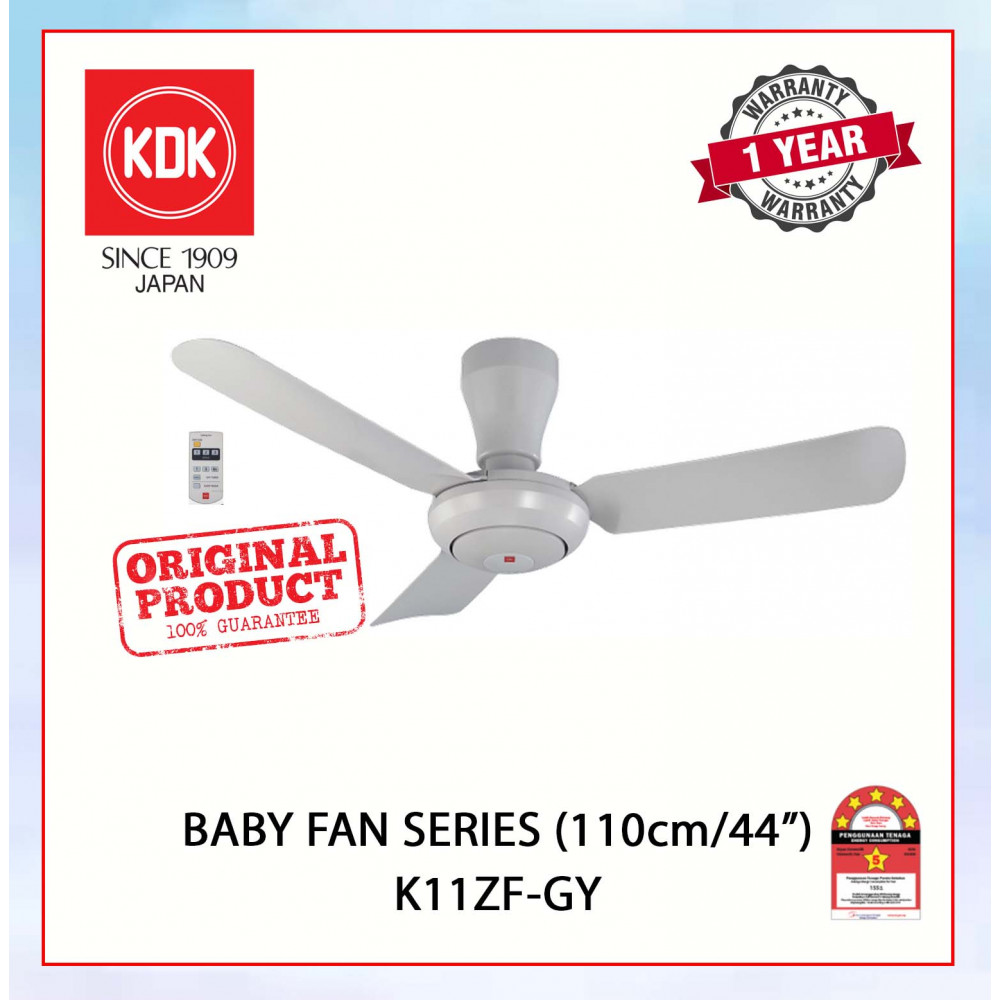 KDK BABY FAN SERIES  (110cm/44") GREY K11ZF-GY #KIPAS SILING#CEILING FAN#风扇