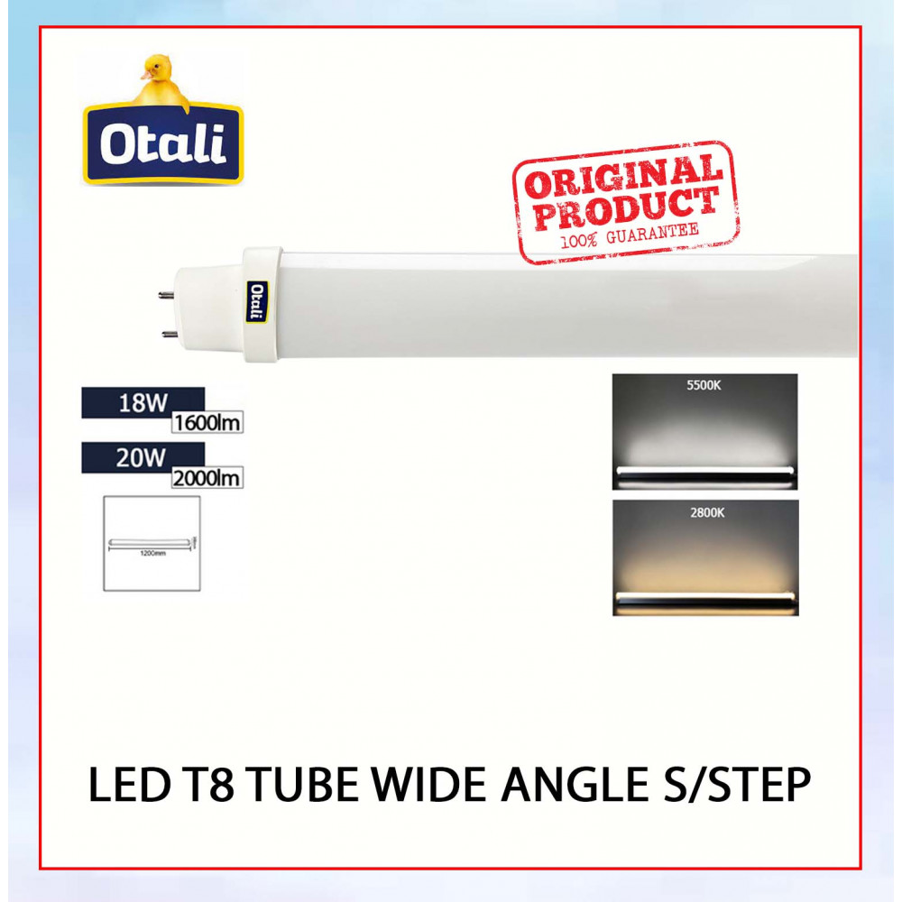 Otali Led T8 Tube Wide Angle S/Step 18W/20W (4FT) Day Light/Warm White#Lampu Hiasan#Plaster Ceiling Light#Lampu Siling#灯