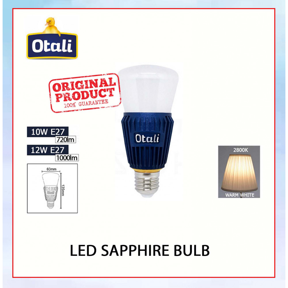 Otali Led Sapphire Bulb 10W/12W E27 Warm White#Led Bulb#E27 Bulb#Mentol Lampu#电灯泡