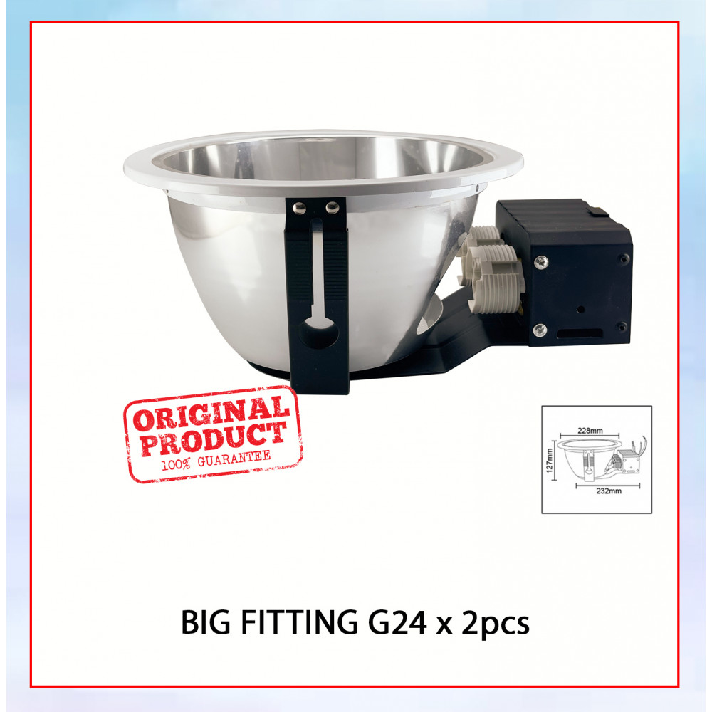 Big Fitting G24x2pcs#Light Bulb Holder#Bulb Fitting#Ceiling Downlight Fitting#Lighting Fixture#Mentol Lampu Siling#灯 Big Fitting G24x2pcs#Light Bulb Holder#Bulb Fitting#Ceiling Downlight Fitting#Lighting Fixture#Mentol Lampu Siling#灯
