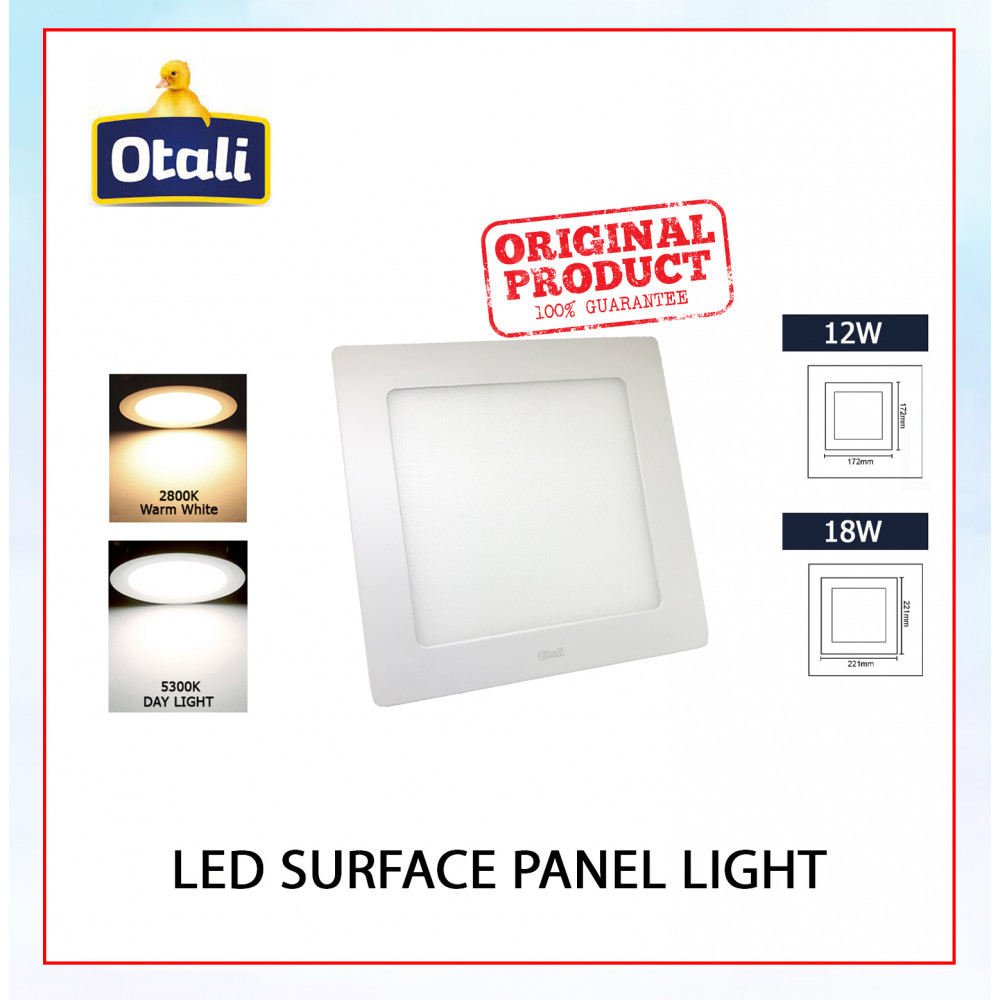 Otali Led Surface Panel Light 12W/18W Square Day Light/Warm White#Led Panel Light#Ceiling Light#Lampu Siling#吸顶灯#天花板灯