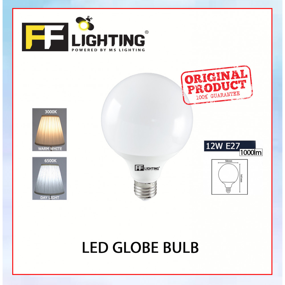 FFL Led Globe Bulb 12W E27 Day Light/Warm White#FF Lighting#E27 Bulb#Globe Led Bulb#Mentol#电灯泡