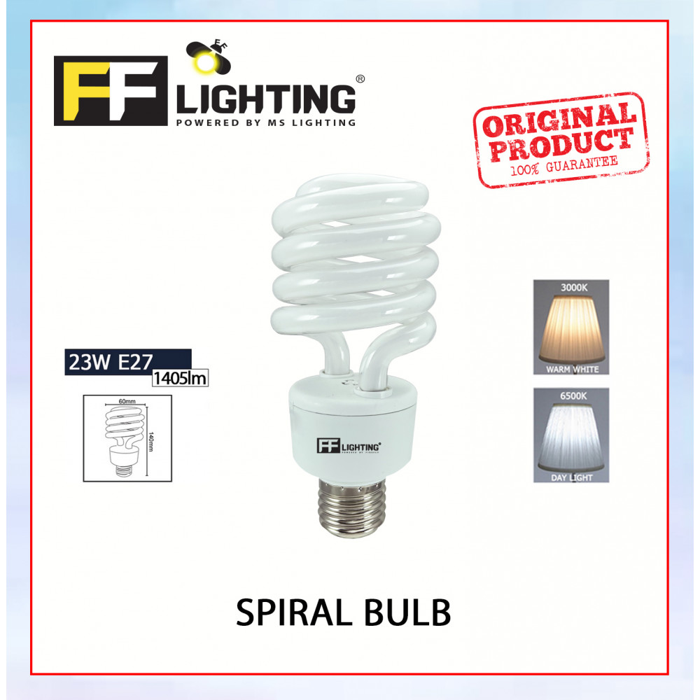 FFL Spiral Bulb 23W E27 Day Light/Warm White#FF Lighting#E27 Bulb#PLCE#Tornado Bulb#Energy Saving#Mentol#电灯泡 FFL Spiral Bulb 23W E27 Day Light/Warm White#FF Lighting#E27 Bulb#PLCE#Tornado Bulb#Energy Saving#Mentol#电灯泡