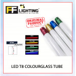 FFL Led T8 Colour Glass Tube 20W Red/Yellow/Blue/Green x 30pcs#FF Lighting#T8 Tube#Lampu Hiasan#Plaster Ceiling Light#灯