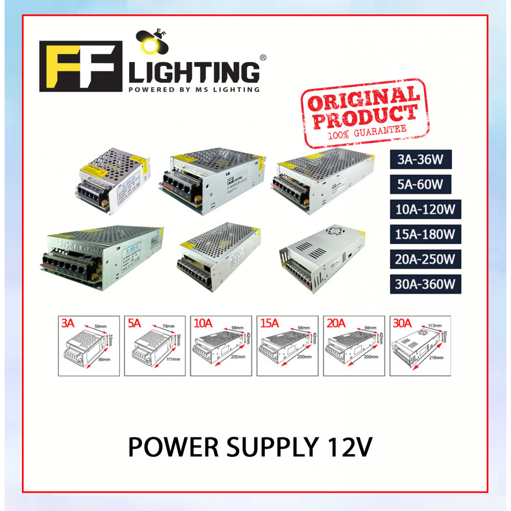 FFL Power Supply 12V 3A,5A,10A,15A,20A,30A 36W-360W#Switching for CCTV, Camera, LED Strip#AC TO DC#Transformer Adapter