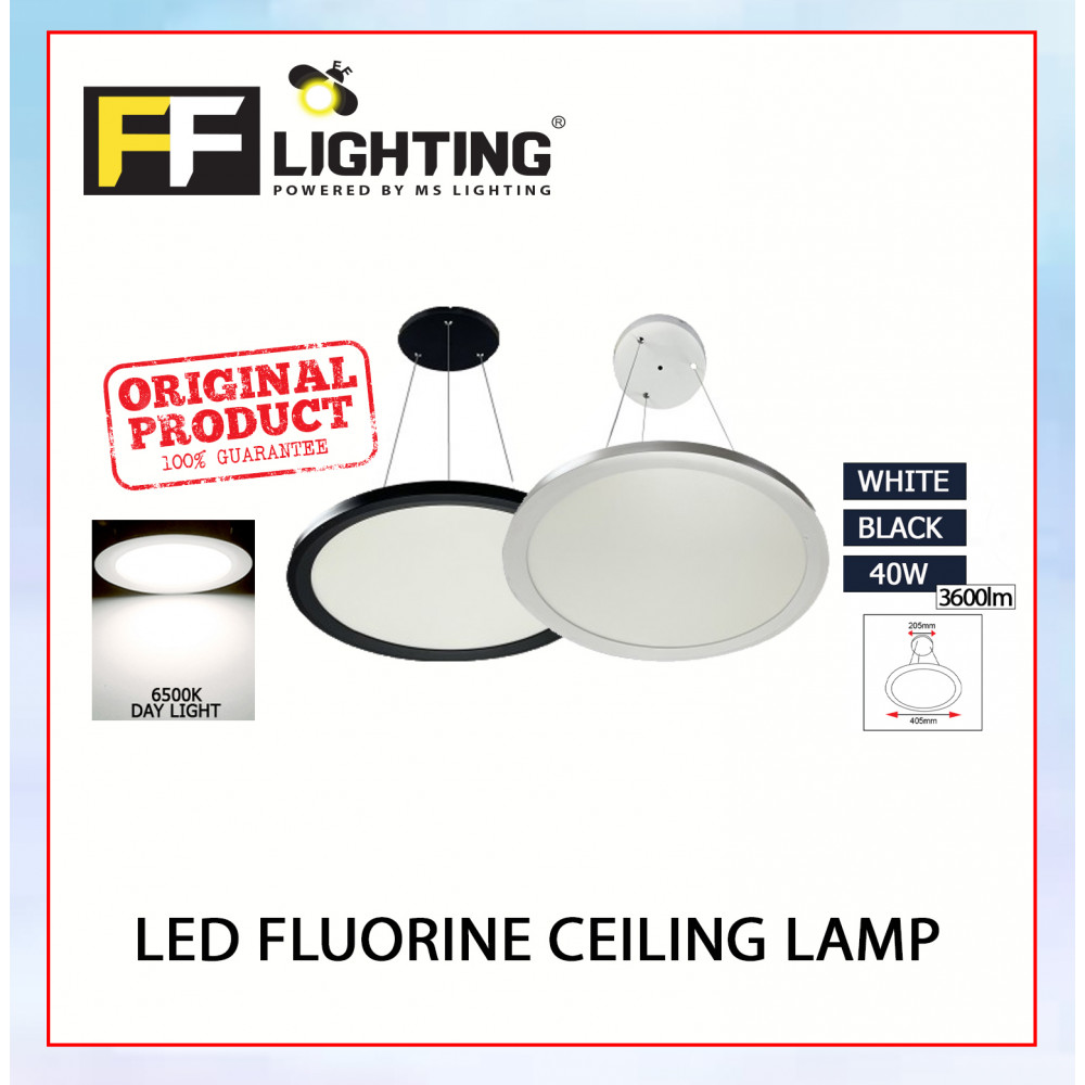 FFL Led Fluorine Ceiling Lamp 40W Black/White Day Light#FF Lighting#Led Ceiling Lamp#Led Ceiling Light#Lampu Siling#吸顶灯