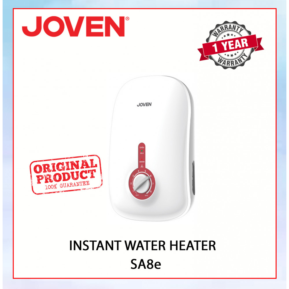 JOVEN INSTANT WATER HEATER – SA8E *WITHOUT RAIN SHOWER AND INVERTER DC PUMP (WHITE)#waterheater#shower