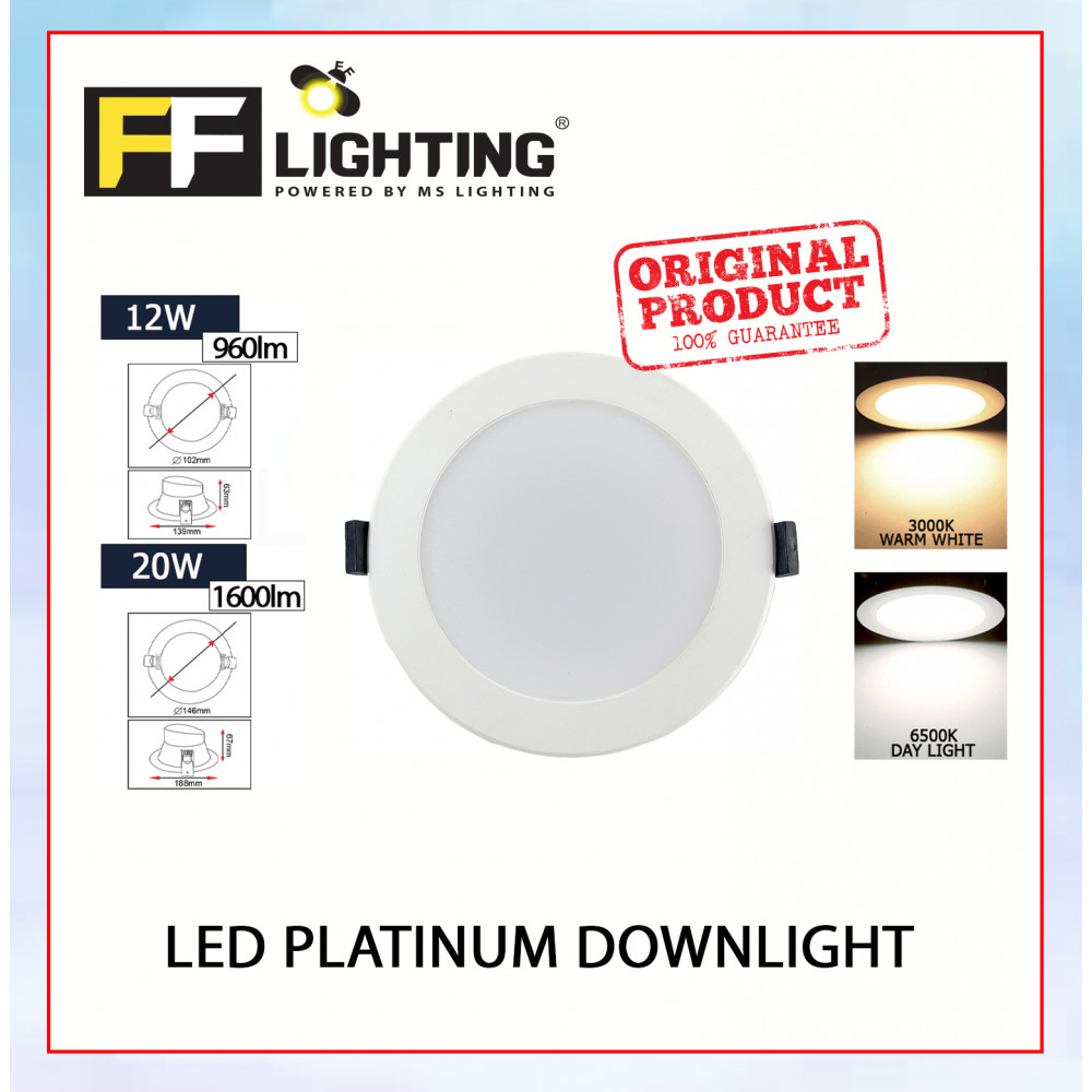 FFL Led Platinum Downlight 12W/20W Day Light/Warm White#FF Lighting#Ceiling Light#Led Downlight#Lampu Siling#吸顶灯