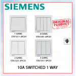 SIEMENS 10AX 1/2/3/4 Gang 1 Way Switch White 5TA131/2/3/41-3PC01#DELTA Relfa#Sirim Switch Socket#3 Flat Pin Plug#插座