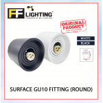FFL Surface GU10 Fitting Round Black/White#FF Lighting#GU10 Holder#Casing Frame#Downlight Housing#Spotlight Fitting
