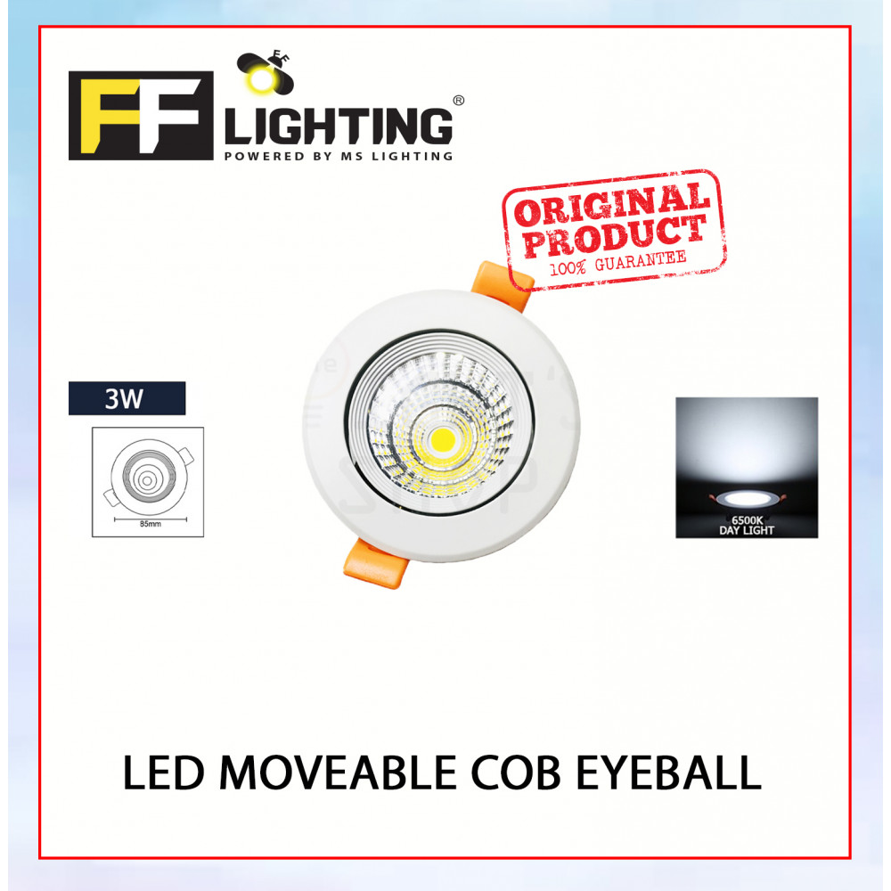 Led Moveable Eyeball COB 3W Day Light#Spotlight#Downlight#Room Ceiling Light#Lampu Siling#Adjustable#Led Eyeball#灯