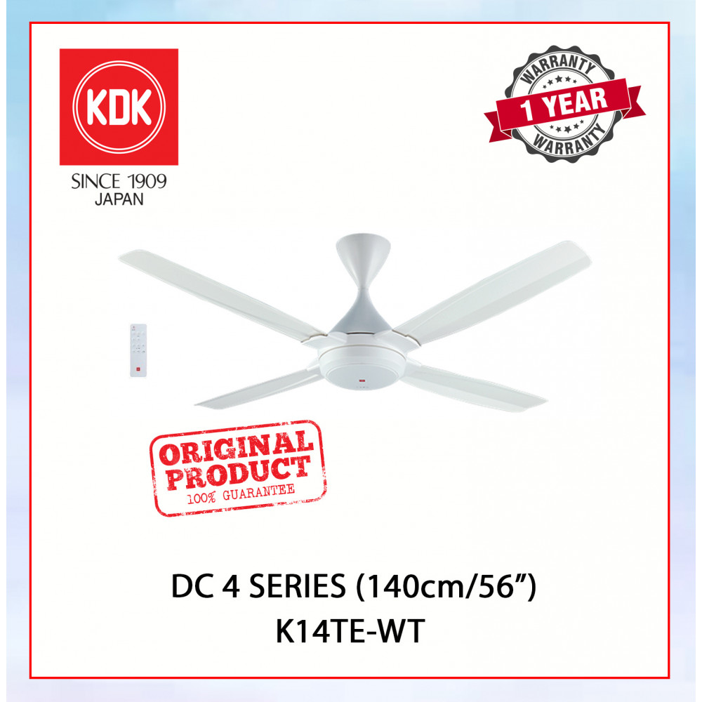 KDK CEILING FAN DC 4 SERIES (140cm/56”) WHITE K14TE-WT #KIPAS SILING#风扇