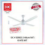 KDK CEILING FAN DC 4 SERIES (140cm/56”) WHITE K14TE-WT #KIPAS SILING#风扇