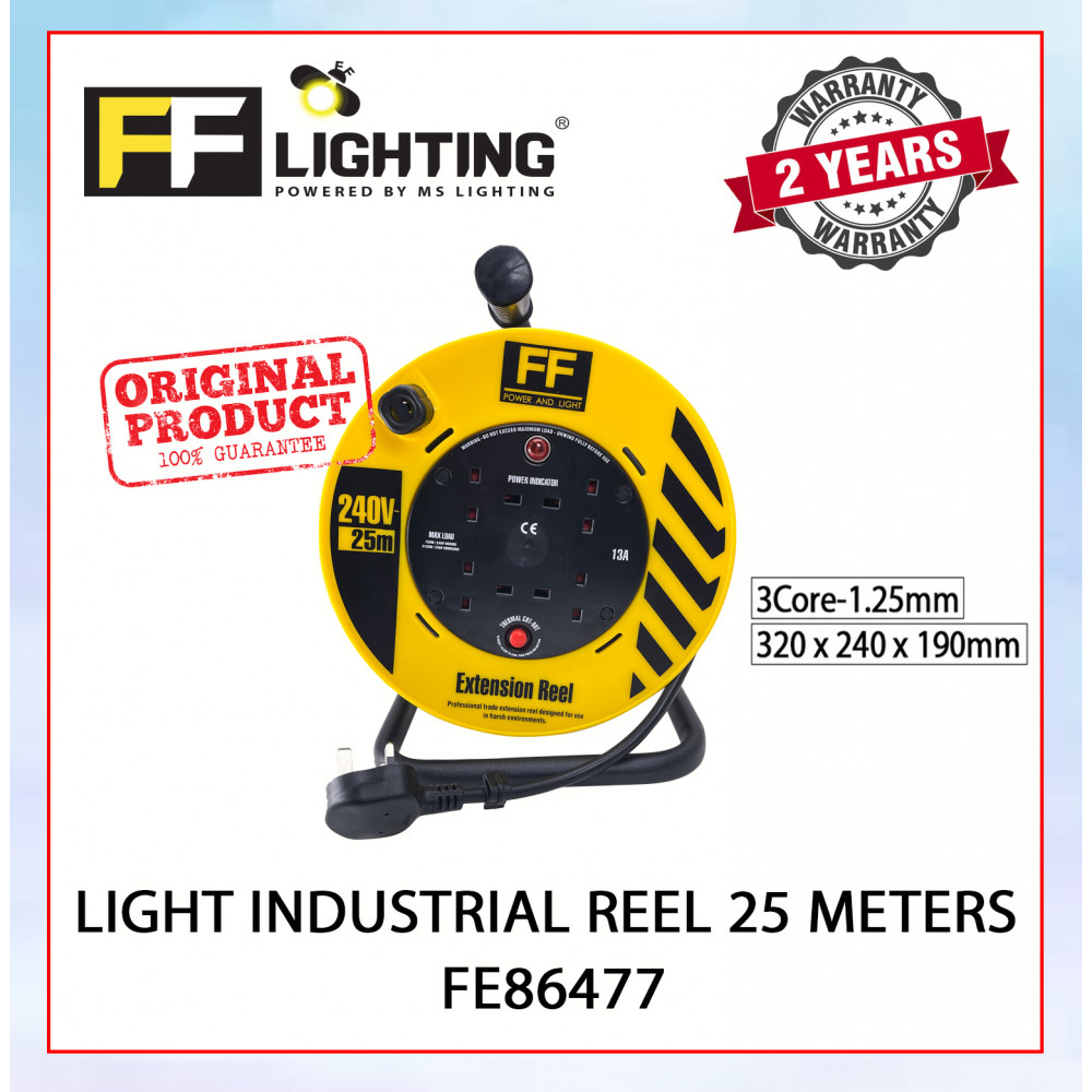 FF Power And Light Light Industrial Reel 25 Meters FE86477#Wire Cable Reel#Industrial Cable Reel#Extension Wire Cable#电缆