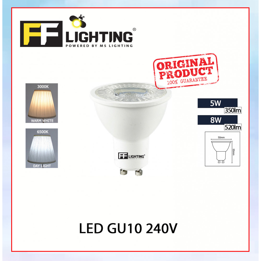 FFL Led GU10 Bulb 5W/8W Day Light/Warm White#FF Lighting#GU10 Led Bulb#Eyeball Bulb#Spot Light Bulb#Eyeball Sportlight