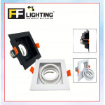 FFL 1 Head GU10 Fitting Square Black/White#FF Lighting#GU10 Holder#Casing Frame#Downlight Housing#Spotlight Fitting