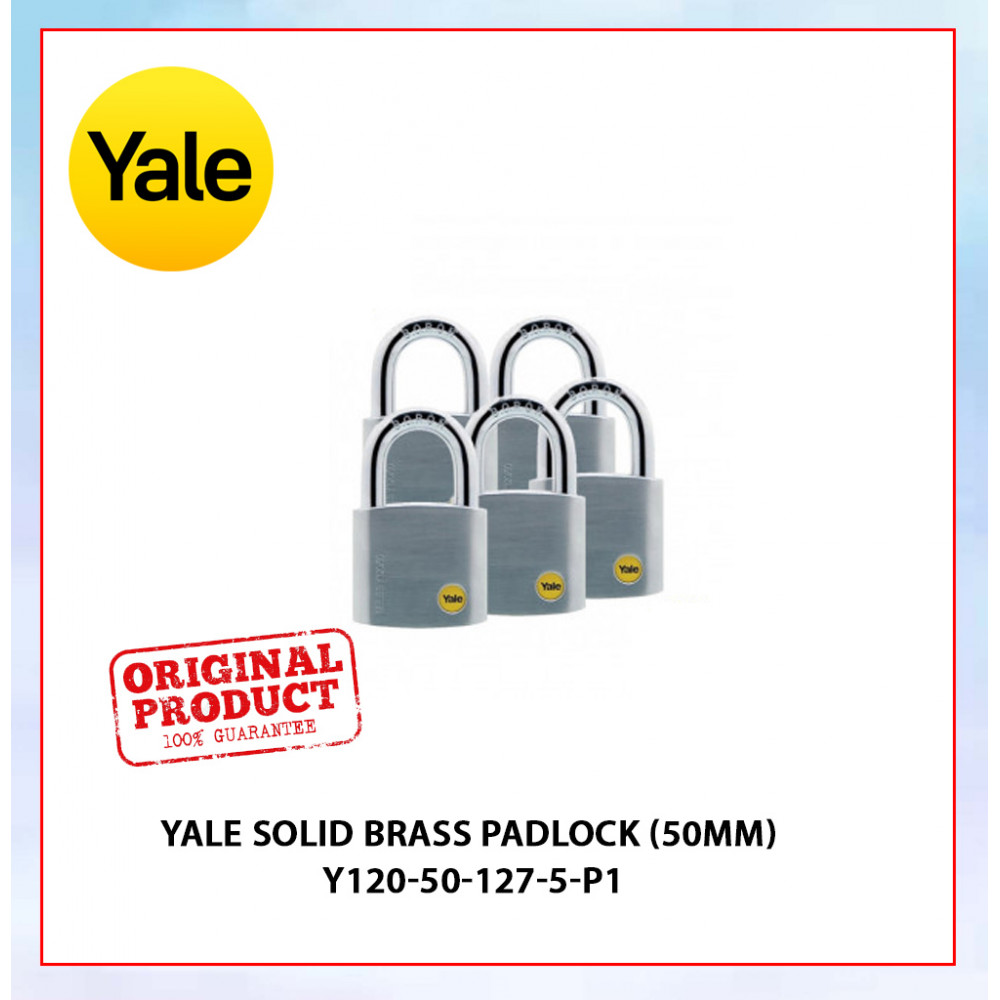 Yale Solid Brass Padlock (50mm) Y120-50-127-5-P1(5PCS)