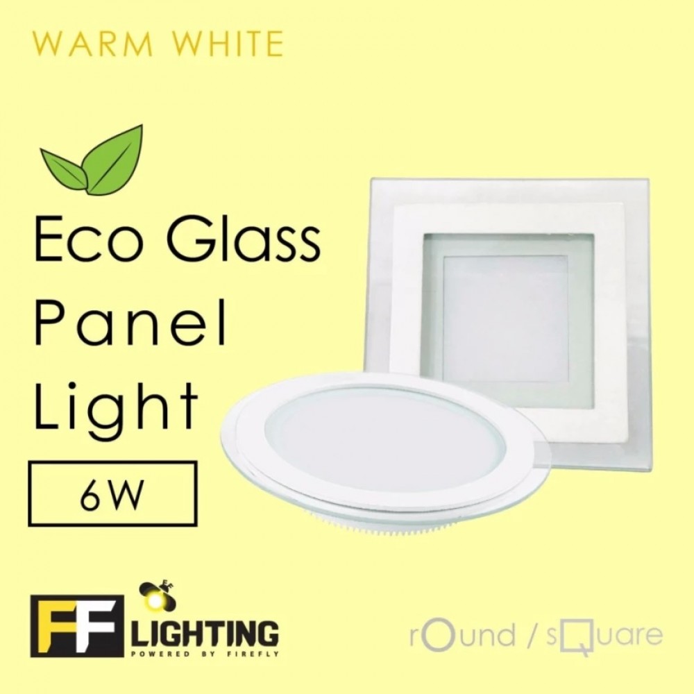 FF Lighting LED Eco Glass Panel Light 6W Round Warm White FF Lighting LED Eco Glass Panel Light 6W Round Warm White