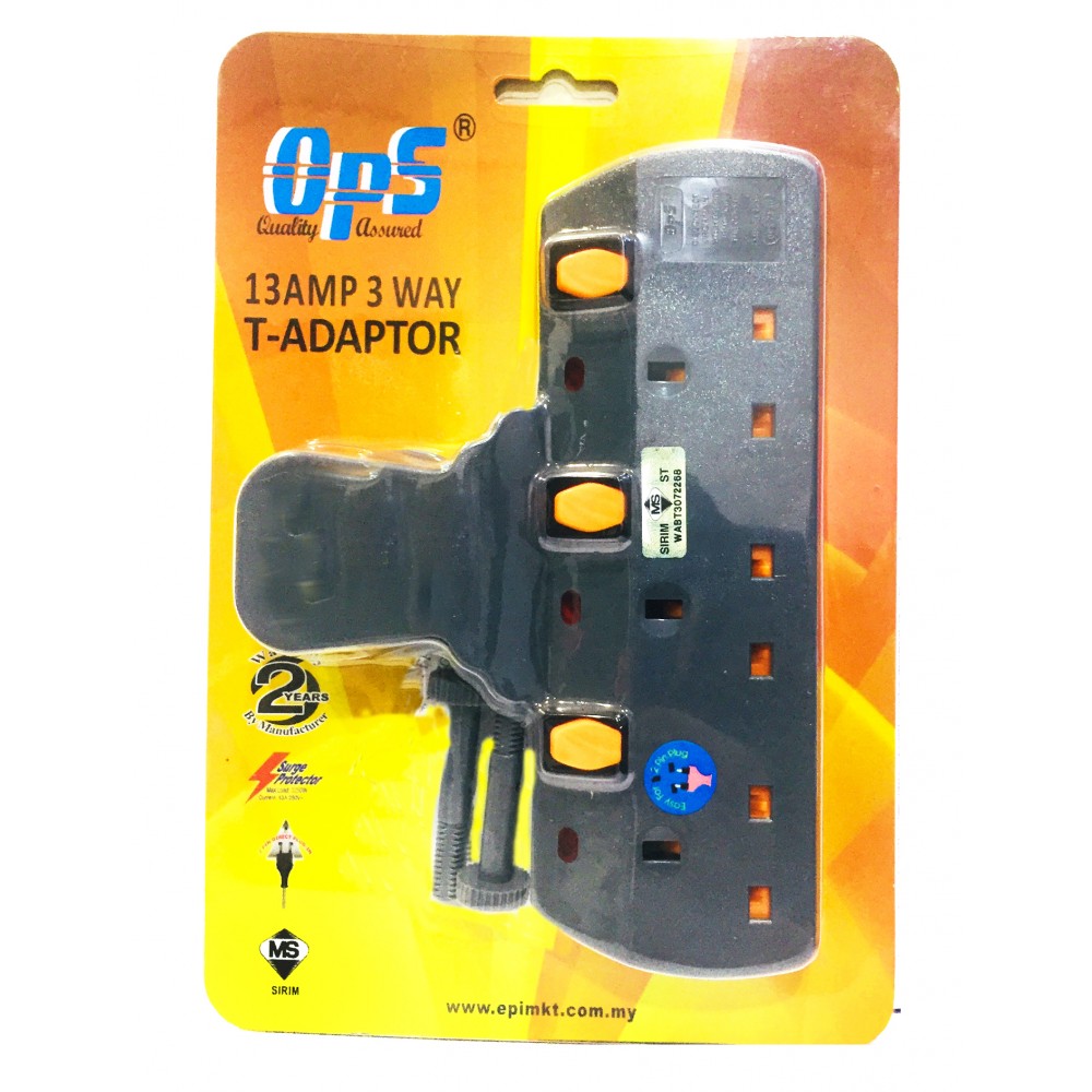 OPS 13AMP 3Way T- Adaptor OPS7130 OPS 13AMP 3Way T- Adaptor OPS7130