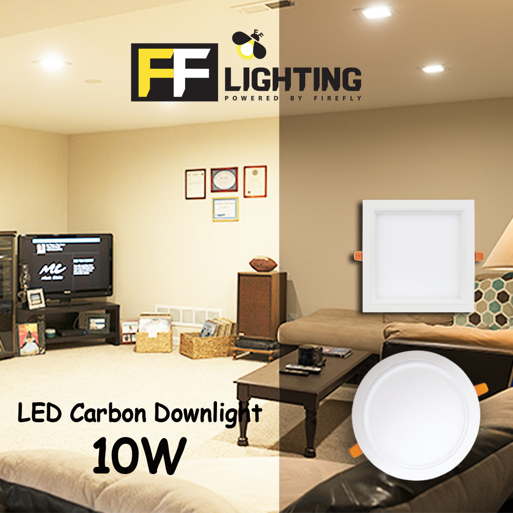 FFL LED CARBON DOWNLIGHT 10W SQUARE EYE CARE SERIES