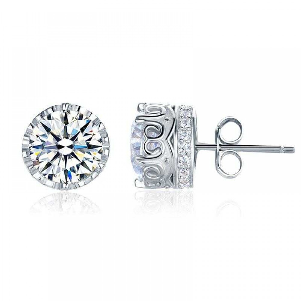 1.5 Carat Vintage Style Stud 925 Sterling Silver Earrings XFE8106 1.5 Carat Vintage Style Stud 925 Sterling Silver Earrings XFE8106