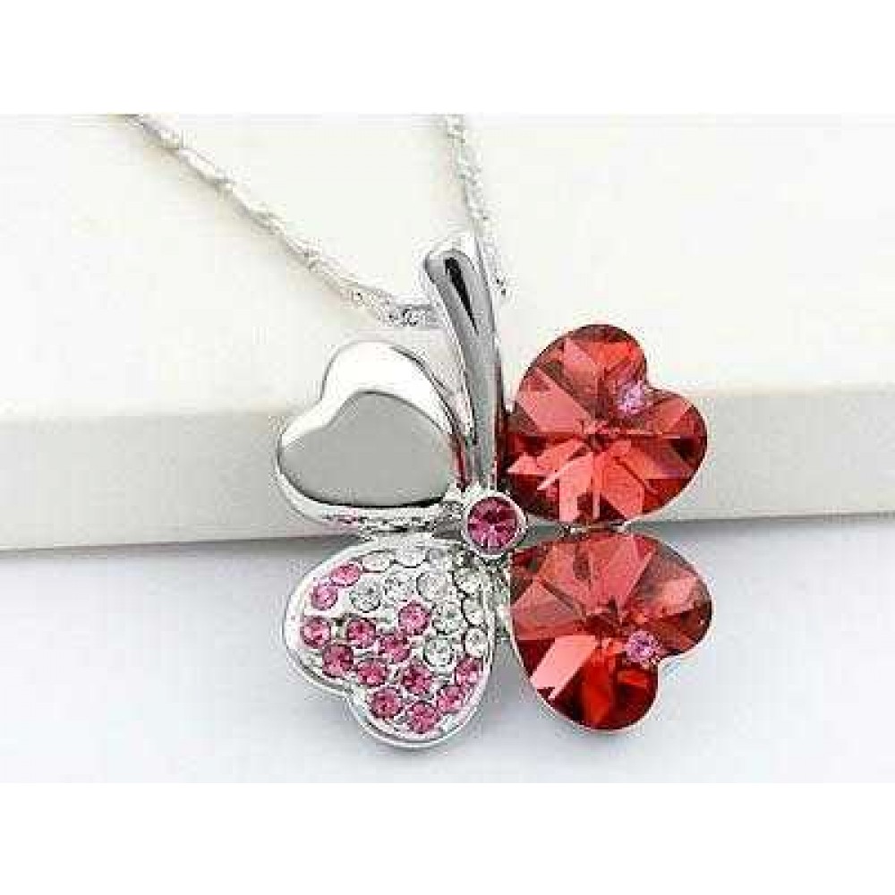 4 Leaf Clover Flower Heart Love Necklace use Swarovski Crystal XN329
4 Leaf Clover Flower Heart Love Necklace use Swarovski Crystal XN329