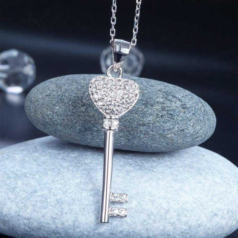 Love Key 925 Sterling Silver Cross Pendant Necklace XFN8029 Love Key 925 Sterling Silver Cross Pendant Necklace XFN8029