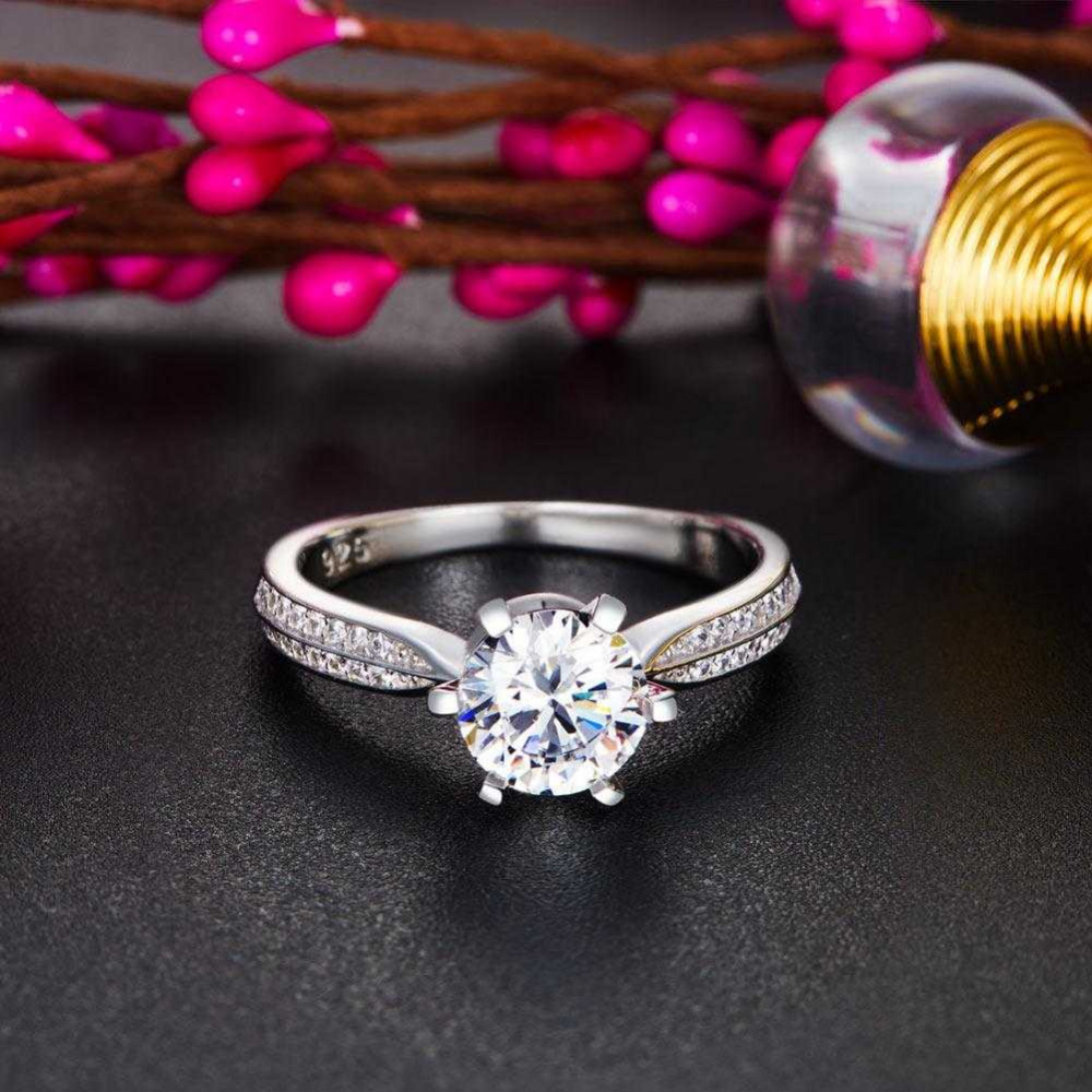 Engagement Crown Ring 925 Sterling Silver 1 Ct Created Diamond Engagement Crown Ring 925 Sterling Silver 1 Ct Created Diamond