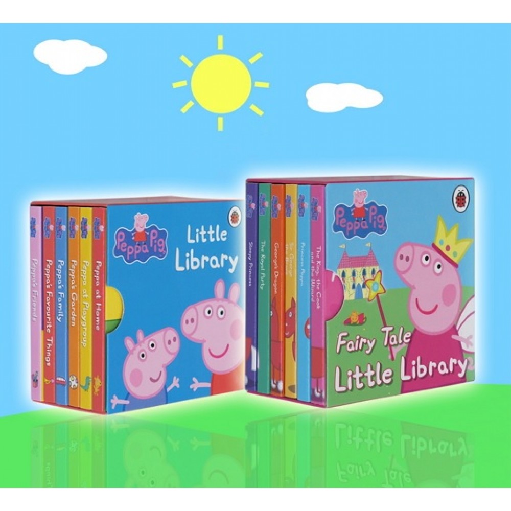 Peppa Pig Fairy Tale & Little Library (12pcs Pocket Size Board Book)