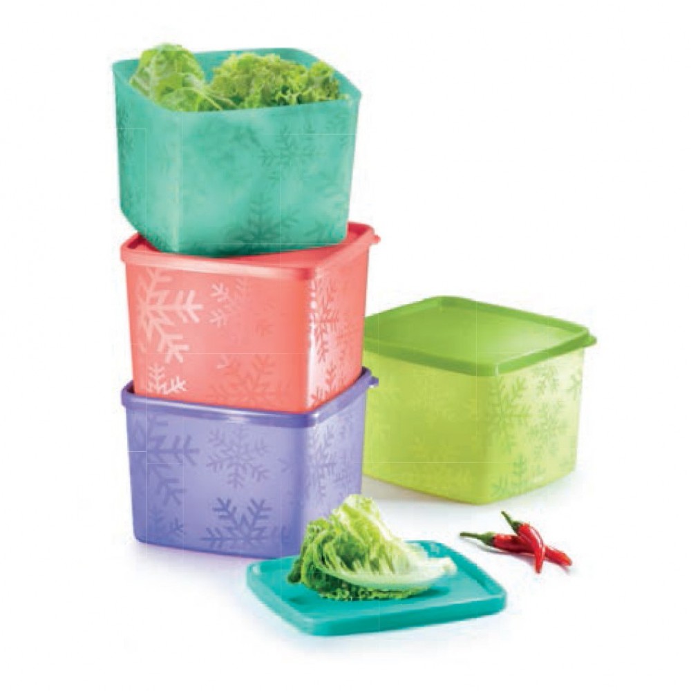 Tupperware Snowflake Medium Square Round (4pcs) 800ml Tupperware Snowflake Medium Square Round (4pcs) 800ml