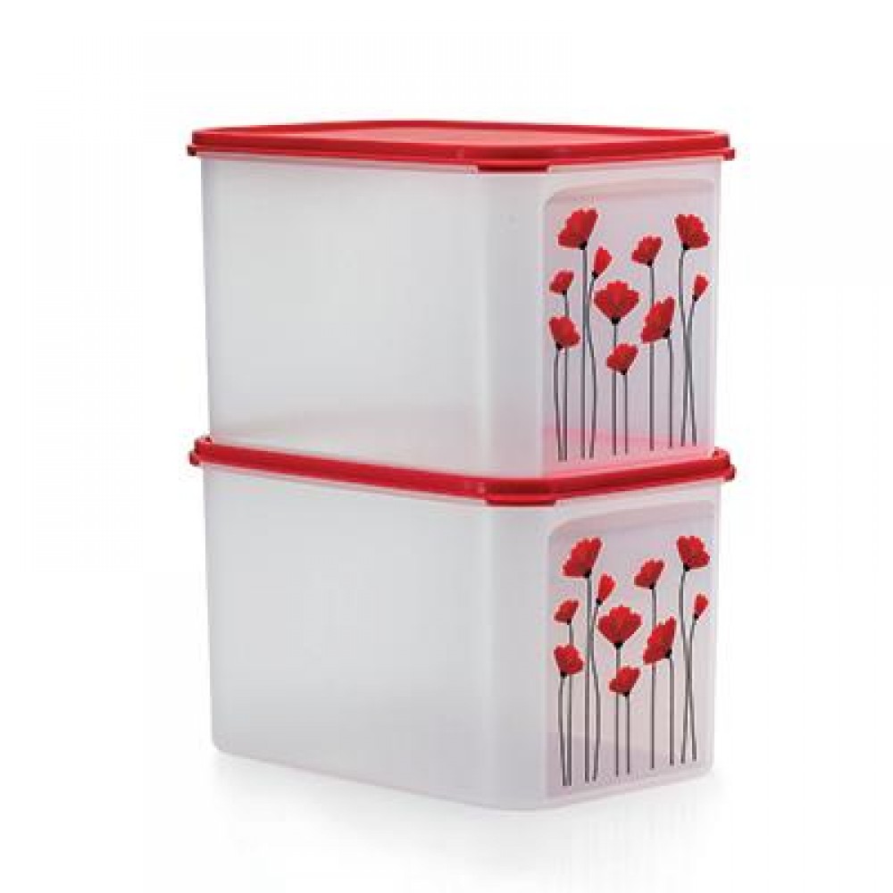 Tupperware Red Poppy Modular Mates (2) Tupperware Red Poppy Modular Mates (2)