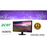 ACER 19.5" K202HQL LED MONITOR  (VGA ONLY) - 3 years warranty