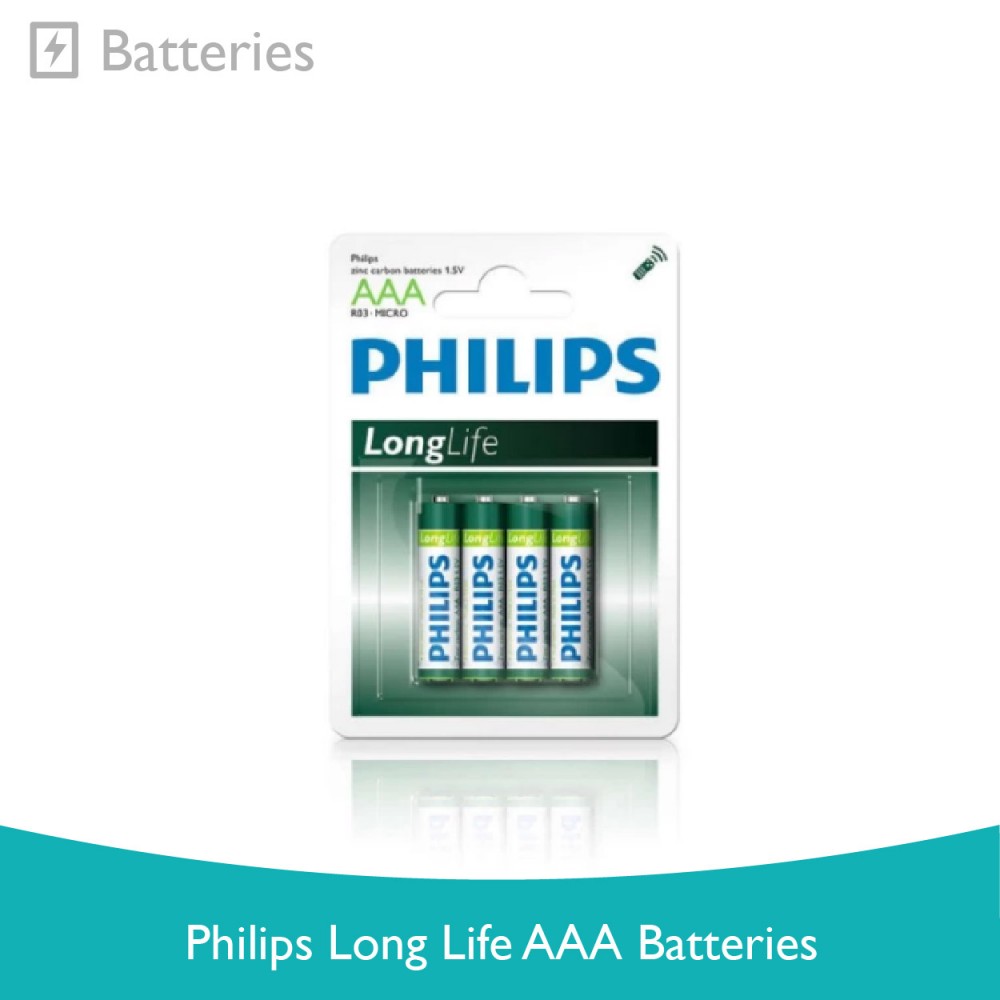 Philips Long Life AAA Batteries 