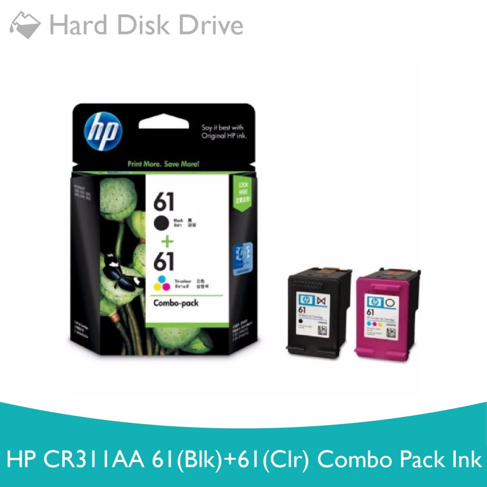 HP CR311AA 61(BLK)+61(CLR) COMBO PACK INK HP CR311AA 61(BLK)+61(CLR) COMBO PACK INK