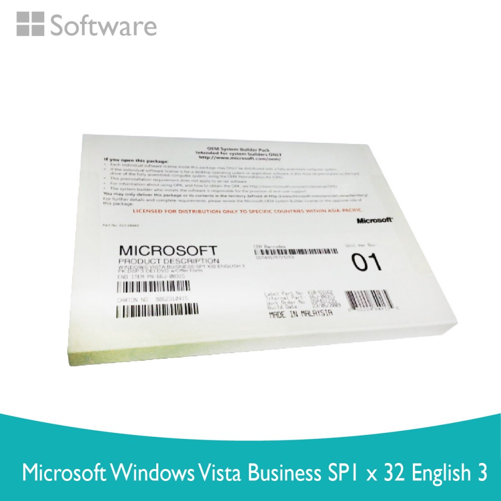 Microsoft Windows Vista Business SP1 x32 English 3 Microsoft Windows Vista Business SP1 x32 English 3