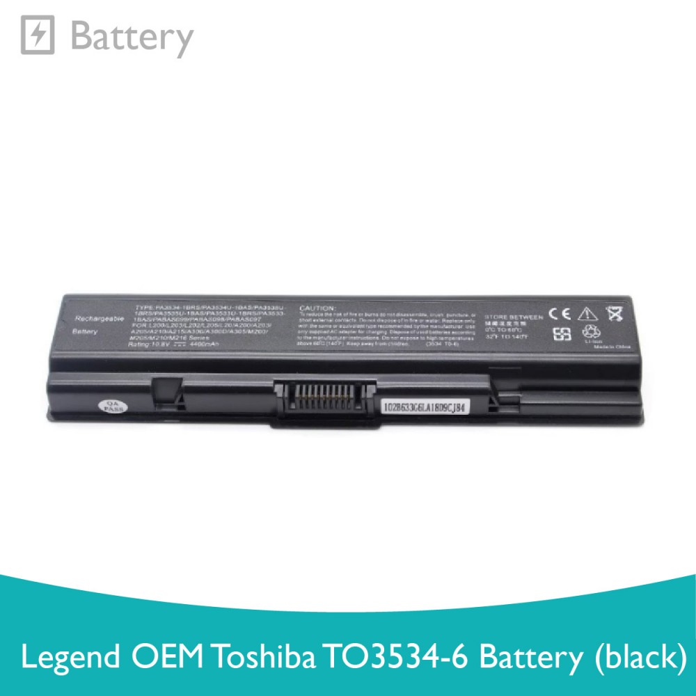Legend OEM Toshiba TO3534-6 Battery