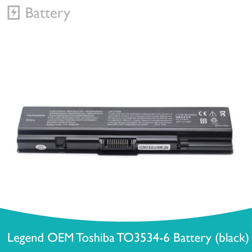Legend OEM Toshiba TO3534-6 Battery Legend OEM Toshiba TO3534-6 Battery