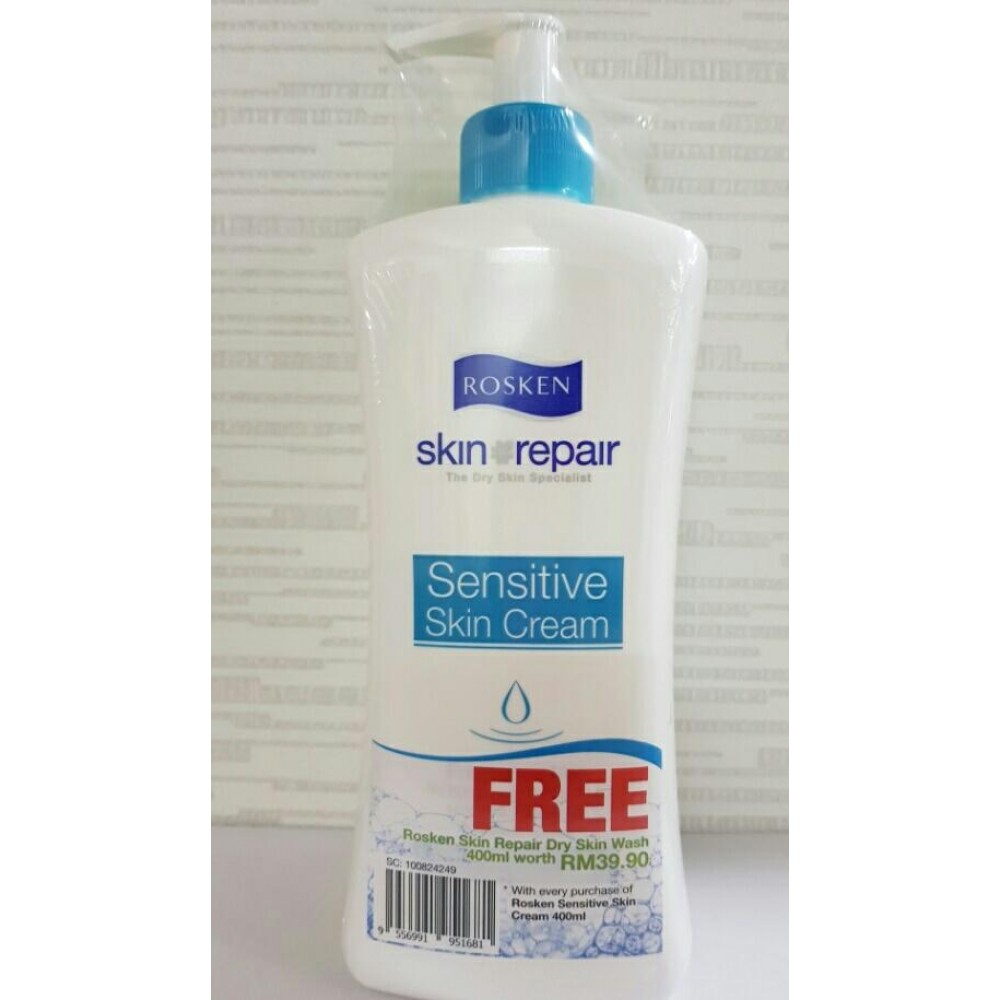 Rosken skin repair sensitive skin cream free dry skin wash 400ml+400ml Rosken skin repair sensitive skin cream free dry skin wash 400ml+400ml