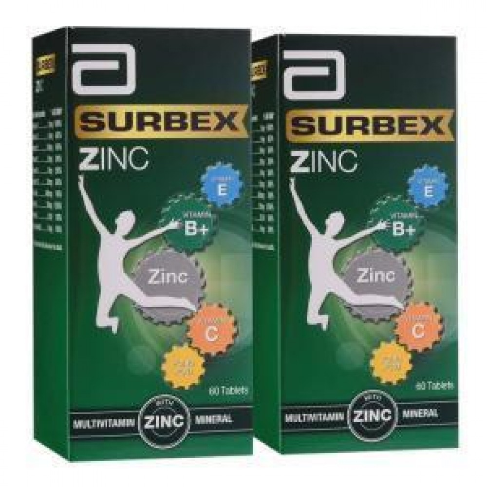 ABBOTT SURBEX ZINC ENERGIZINC PACK 60S*2 ABBOTT SURBEX ZINC ENERGIZINC PACK 60S*2