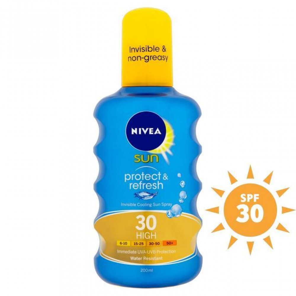Nivea Sun Protect & Refresh Invisible Cooling Sun Spray SPF 30 High 200ml Nivea Sun Protect & Refresh Invisible Cooling Sun Spray SPF 30 High 200ml