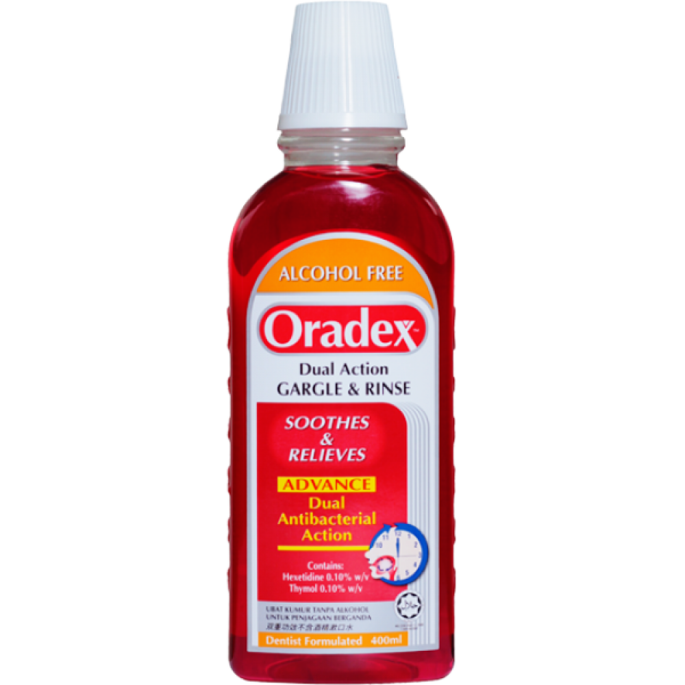 Oradex Dual Action Gargle and rince 400ml Oradex Dual Action Gargle and rince 400ml