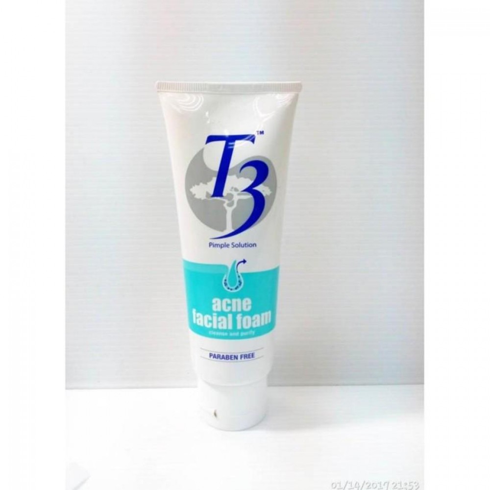 T3 Pimple Solution Acne Facial Foam 100g T3 Pimple Solution Acne Facial Foam 100g