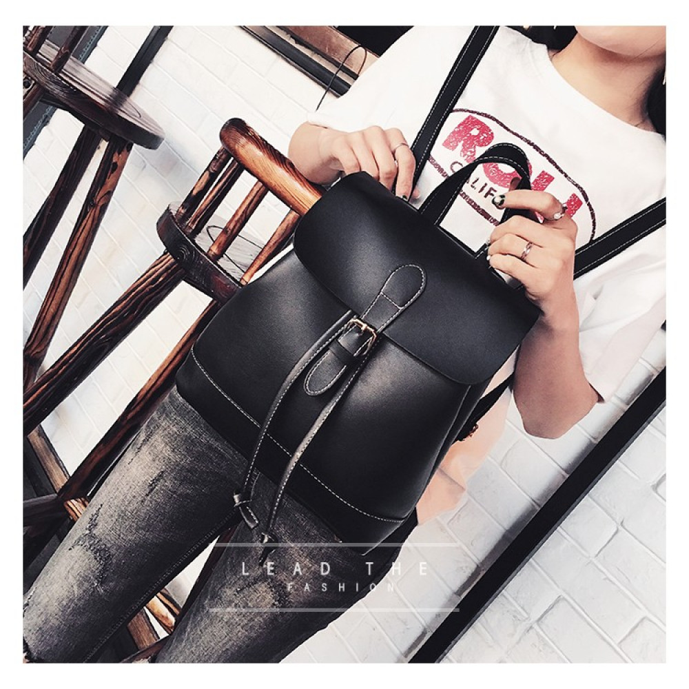 Woman Korean Fashion Leather Backpack Student Korean