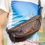 Man Chest Bag PU Leather Cross Body Bag