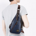 PU Leather Men Chest Bag Cross Body