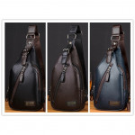 PU Leather Men Chest Bag Cross Body