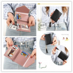 tassel fold over purse button short wallet