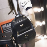PU Leather Fashion Backpack Simple Ribbon Design